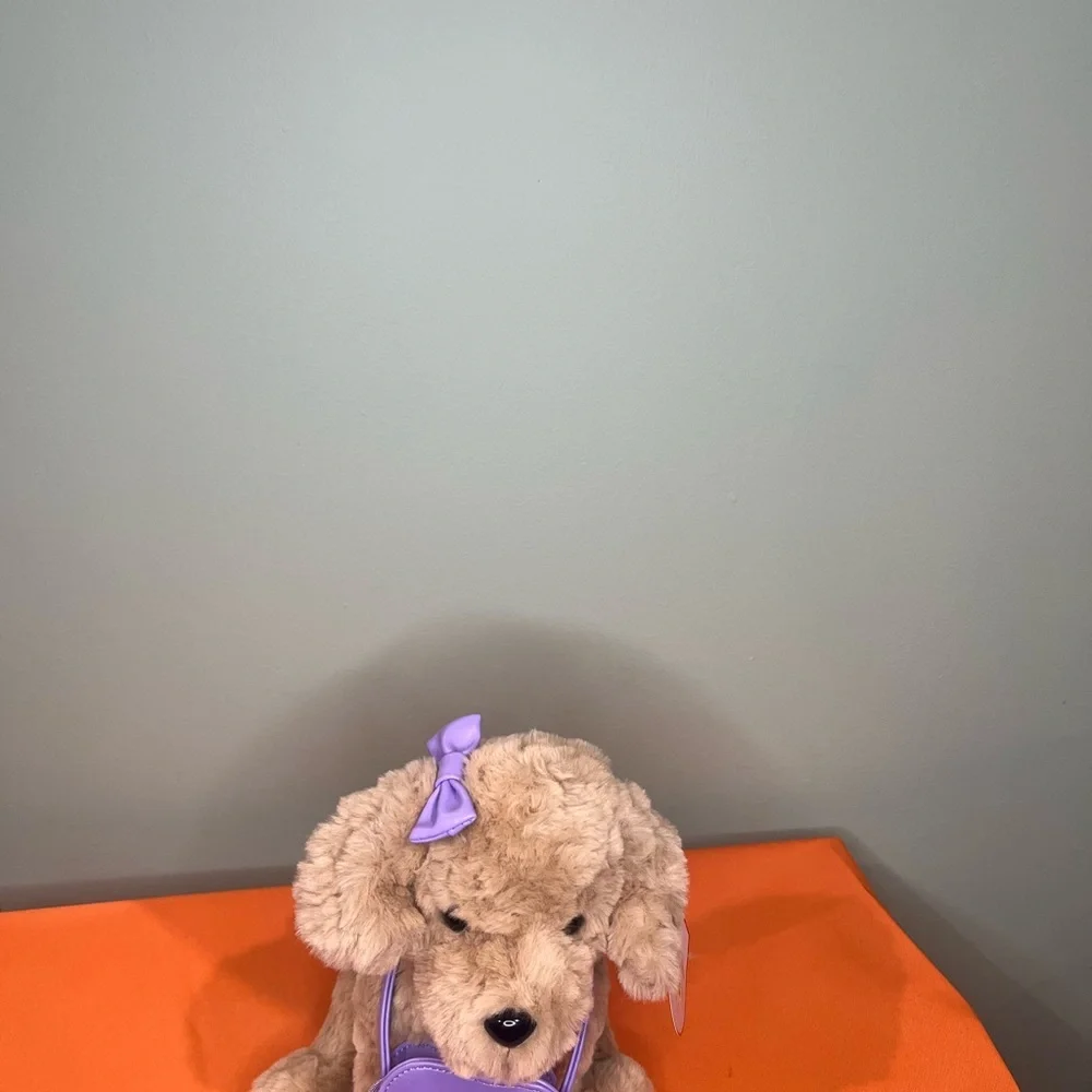 FAO Schwarz Plush Dog with Purple Heart bag - Picture 2 of 14